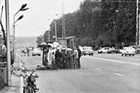 СССР - 80-е годы. На фото: авария на дороге - пере