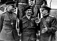 Marshal Rokossovsky, left, and Marshal Zhukov, rig