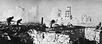 Fighting in a street in Stalingrad during the wint