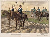 1890-е гг. Прусские драгуны в дозоре (лист 10 иллюстраций Рихарда