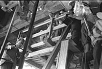 Съемки фильма «Строится мост», (1965). На фото: Га