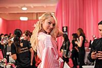 Candice Swanepoel backstage at the 2015 New York V