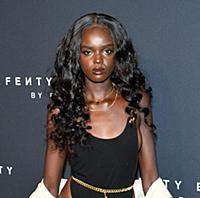 Model Duckie Thot  appears at the launch of beauty