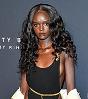 Model Duckie Thot  appears at the launch of beauty
