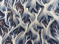 Ледниковые реки с высоты птичьего полета. Исландия