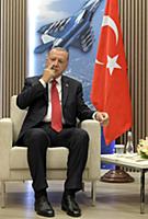 Президент Турции Реджеп Тайип Эрдоган во время пер